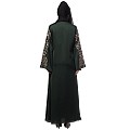 A-line party wear abaya with Resham embroidery work- Green